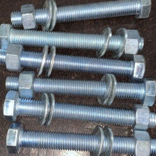 Galvanized Mild Steel Ms Bolt Nut Set, For Industrial