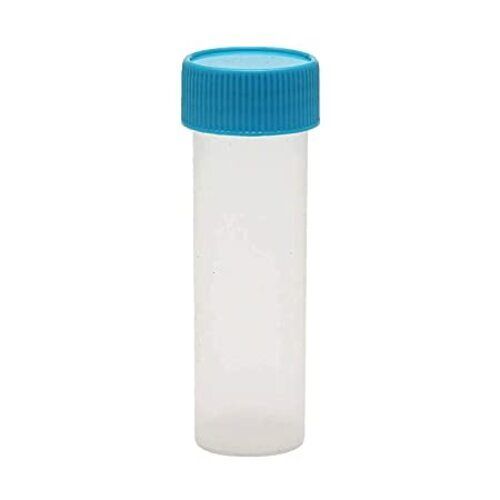 Homeopathic Empty White Plastic Bottle With Light Blue Screw Cap Size: 2 Dram