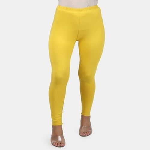 Ladies Light Weight Comfortable And Breathable Cotton Plain Yellow Lux Lyra Legging