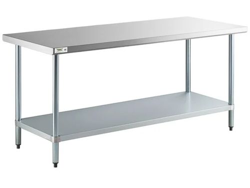 Silver  Durable And Comfortable 6Ft Stainless Steel Catering Table Worktop Work Bench