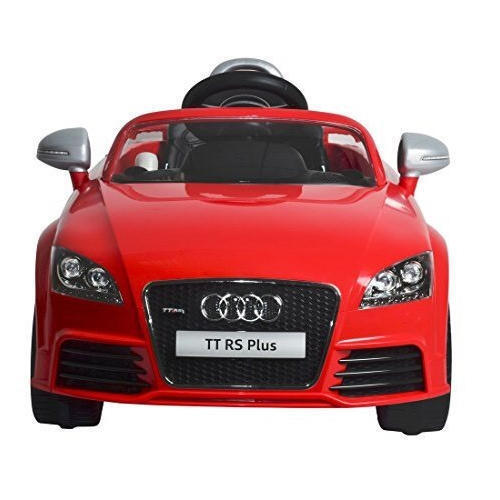 Red Rechargeable Battery Operated Ride-On Car Painted Red, Audi Kids Car 