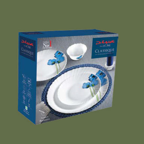 Scratch Resistance And Durable Round White Floral Printed Ceramic Dinner Sets