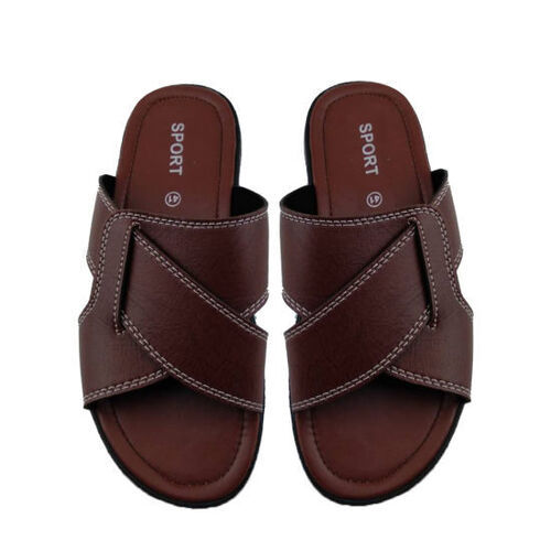 Solid And Strong Comfortable Mens Brown Leather Sandals For Home, Office Wear