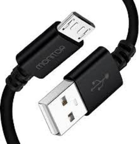 Strong Lightweight Black 1 M Micro USB Data Cable - PVC Material, 1 Meter Length | Ideal for Fast Charging and Data Transfer Between Devices