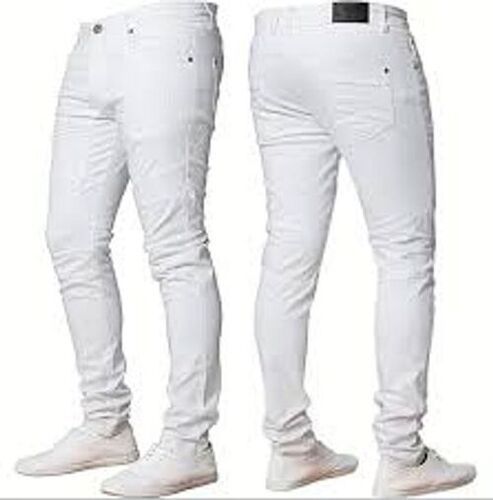 Stylish And Trendy Made From 100% Cotton Slim Fit White Jeans For Men