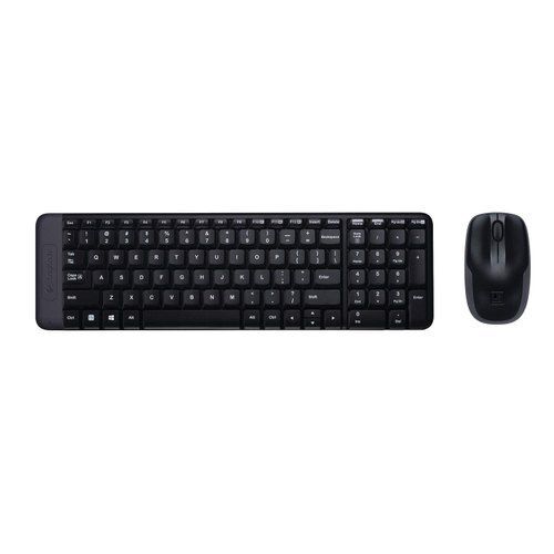 Grey With Blue Black Colour Logitech Mk220 Pvc Wireless Keyboard And Mouse Combo 