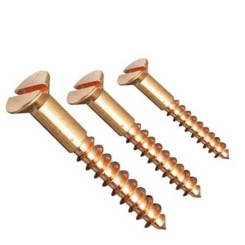 Brass Screw With Rust Proof Body And Polished Surface, Golden Color Size: As Per Customer