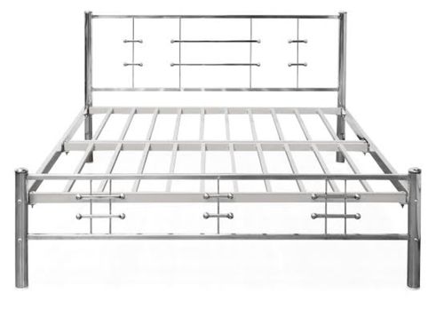 Chrome Finish And Corrosion Resistance Silver Stainless Steel Double Bed 
