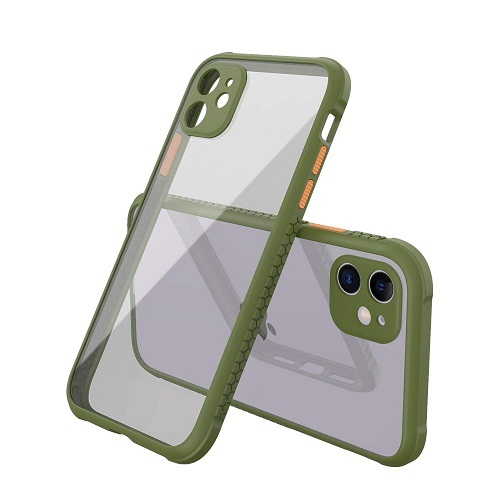 Fashionable And Long Lasting Mobile Cover Green Colour With Simple Design - Plastic Body, Slim Fit, Crystal Clear Hard-Shell, Microfiber Lining, Raised Bezel
