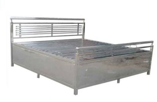 Glossy Finish Power Coated Easy Portability And Storage Durable Silver Steel Bed