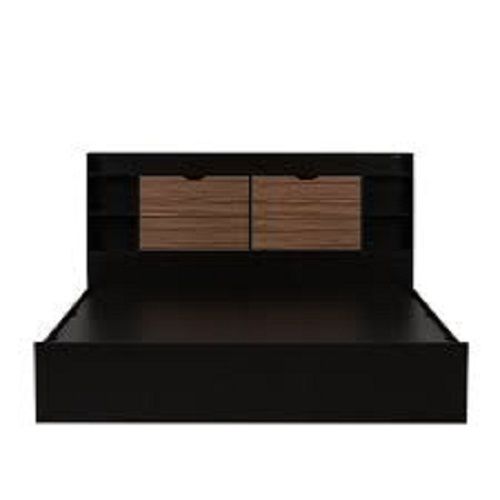 Handmade Modern Designed Polished Brown And Black Color Wooden Bed, For Home And Hotel