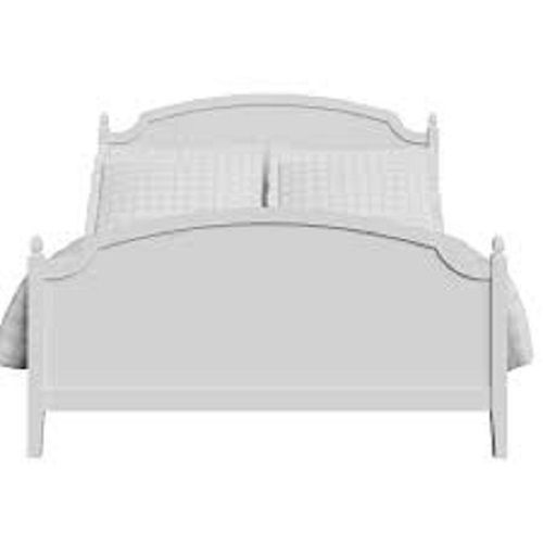 Modern Rectangular 4 Leg Polished White Color Wooden Bed, For Home And Hotel