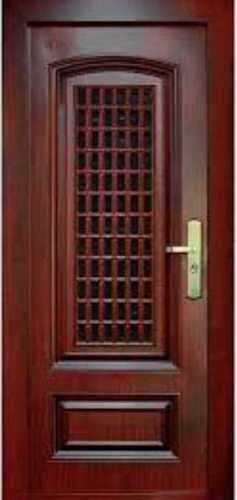  Stylish Brown Solid And Fashionable Standard With Two Locks Rectangular Wooden Security Door  Application: Interior