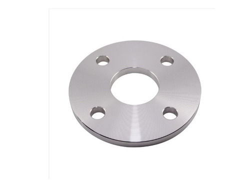 Silver 5 Inch Polished Mild Steel Round Flanges With 4 Holes For Industrial Use