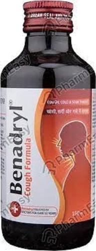 Benadryl Cough Syrup - Liquid Formula for Effective Relief , Non-Drowsy Antihistamine and Cough Suppressant for All Ages