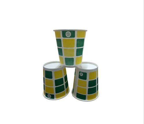 Fine Finish 6 Inch Yellow Printed Round Disposable Paper Cup With 210Ml Capacity Application: Construction