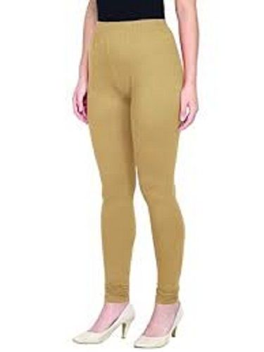 High Quality Material Comfortable And Stylish Golden Plain Legging For Ladies