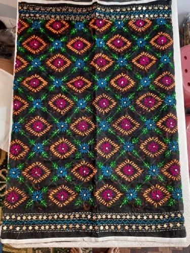 Black Light Weight Printed Pure Cotton Chanderi Casual Wear Ladies Dupatta 30 Inch Length