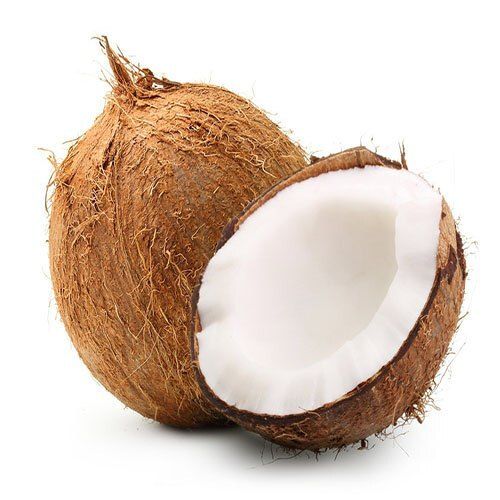 White Naturally Grown Healthy Vitamins Minerals Rich Natural And Farm Fresh Semi Husked Brown Coconut