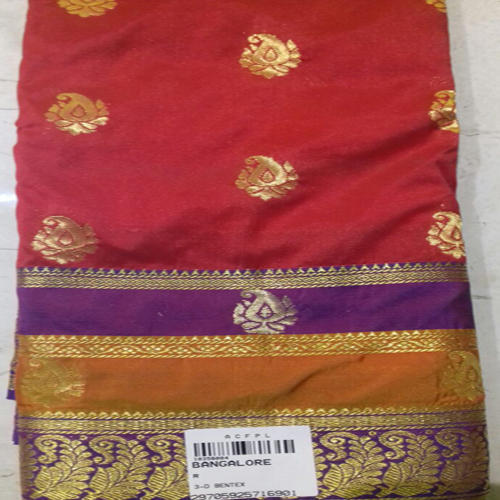 Multicolor Multi Color Printed Pattern Handloom Khadi Ladies Saree For Party Wear