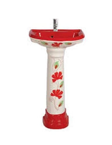 Red And White Shining Colour With Light Weight Designer Wash Basin