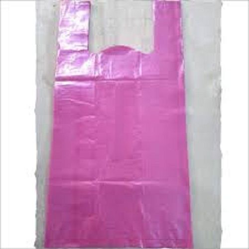 Reusable Light Weight Highly Durable Resistant To Water Pink Plain Plastic Carry Bags