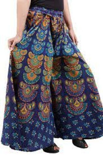 Multi Skin Friendly 100% Cotton Multicolor Ladies Printed Palazzo For Casual And Party Wear