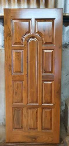 Strong And Long Lifespan Polished Teak Wood Door For Home Purpose
