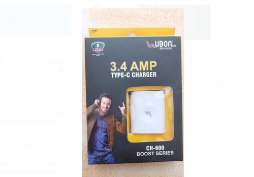 White Type C Fast Mobile Charger With 220V 3.4 Amp Related Voltage And Single Usb Port  Warranty: No