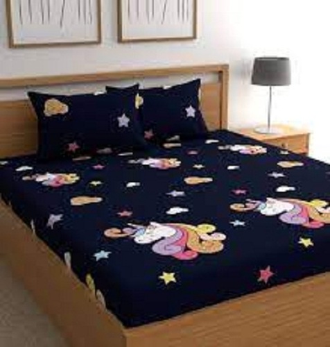 Washable Wrinkle Free 100% Cotton Light Weight Soft And Comfortable Navy Blue Bed Sheets