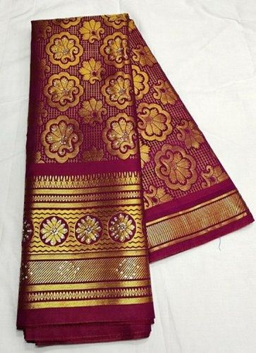 Maroon Party Wear Stone Work And Traditional Look With Blouse Piece Art Silk Saree For Ladies