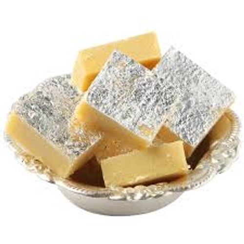 Rich In Proteins And Cashew Diamond Shaped Silver Coating Kaju Katli