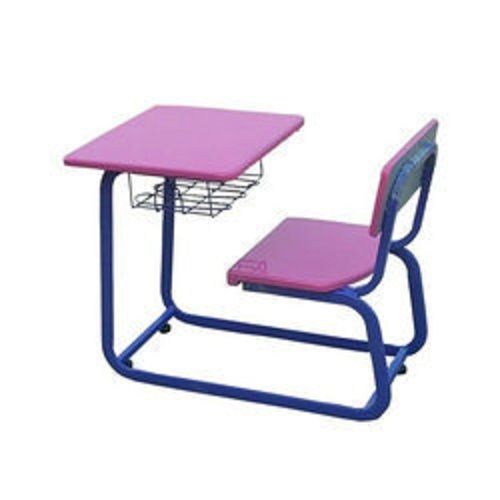 Machine Made Sleek Design Smooth Finish Comfortable Table And Chair Both Pink Base Kids Study Bench