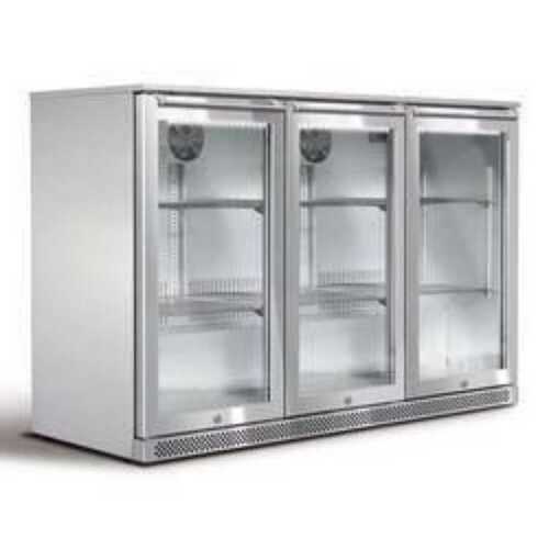 302L Capacity Stainless Steel Three Glass Door Bar Chiller for Bar