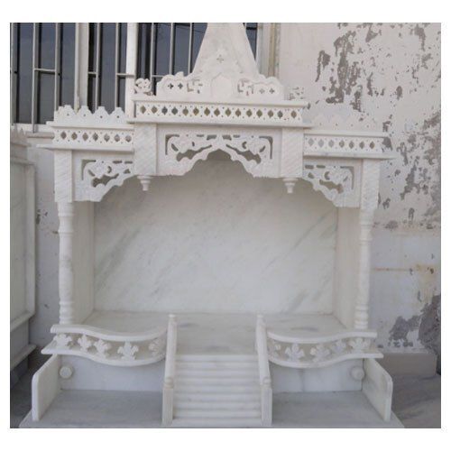 Indian White Pure Marble Stone Pooja Mandir