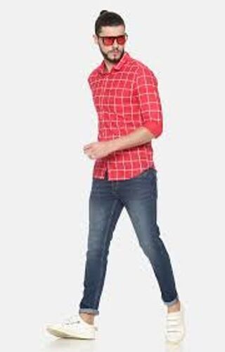 Mens Red Check Shirt  Chest Size: 40