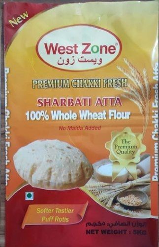 Organic Whole Wheat West Zone Chakki Fresh Atta, Package In Plastic Bag