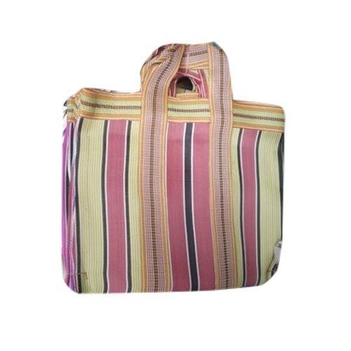 Pink Yellow Colour Water Proof And Light Weight Nylon Bag For Shopping With Handle