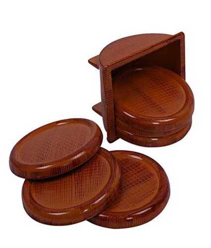 Brown Tea Coaster In Hotel Use And Restaurant Use, Polished Finishing, Round Shape