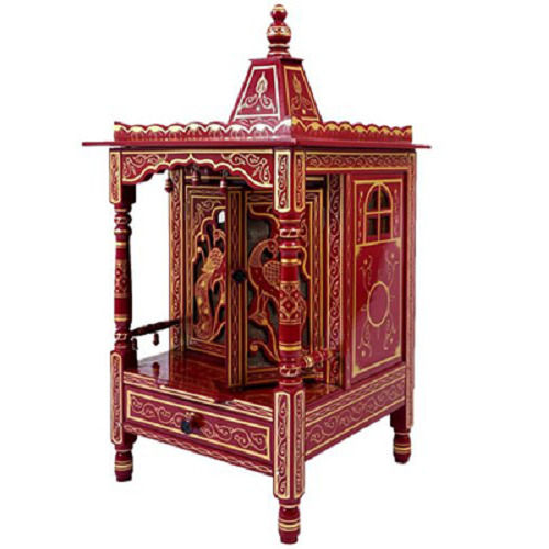 Termite Resistant Polished Finish Wooden Temple For Home