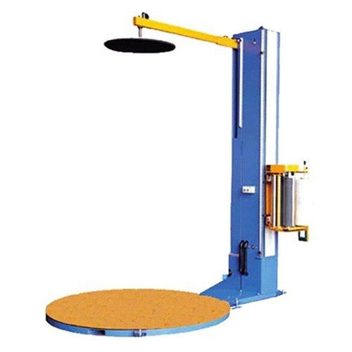 Blue Automatic Electric Single Phase Top Press Pallet Stretch Wrapping Machine