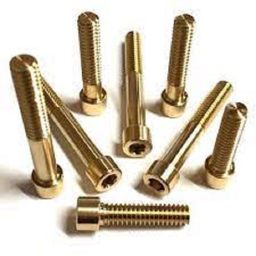 Highly Durable Golden Colour With Strong Grip Full Thread Brass Bolt For Industrial Use