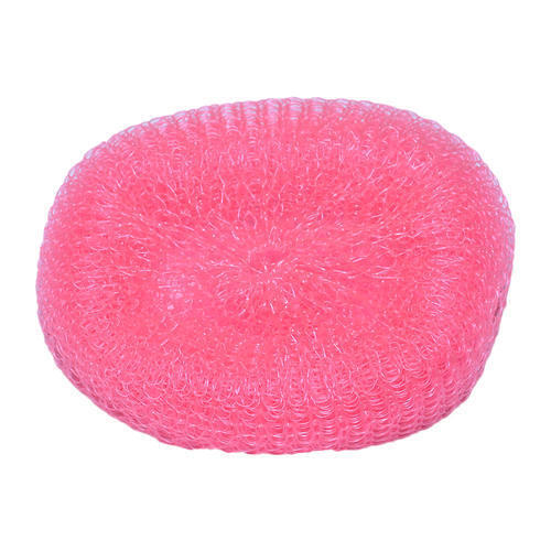 Multipurpose Cleaning Pocket Friendly Pink Color Round Shape Kitchen Brite Soft And Durable Plastic Scrubber