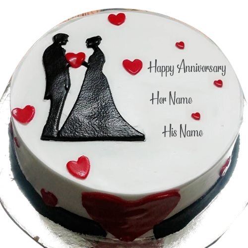 Vannila Flavor Round Shape Delicious Tasty Anniversary Cake 