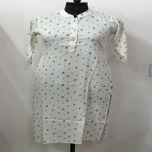 Black And White Colour Printed Cotton Ladies Kurti For Casual Wear  Bust Size: 32 Inch (In)