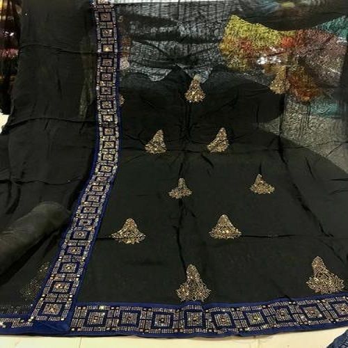 Indian Black Colour Embroidery Work Anarkali Suits For Casual And Party Wear