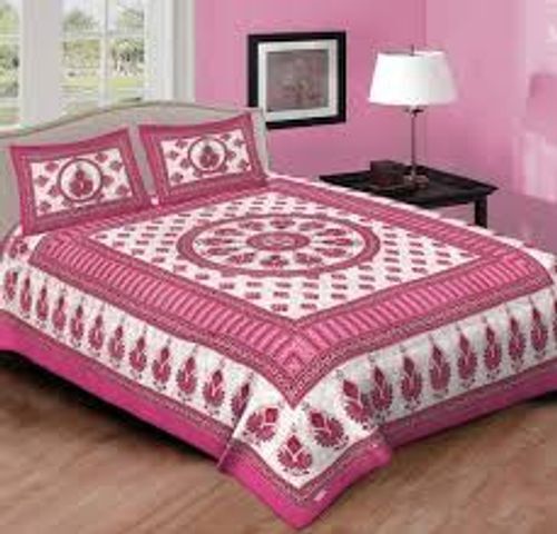 Breathable Comfort Lifestyle Pure Cotton Floral Pink Printed Bedsheet