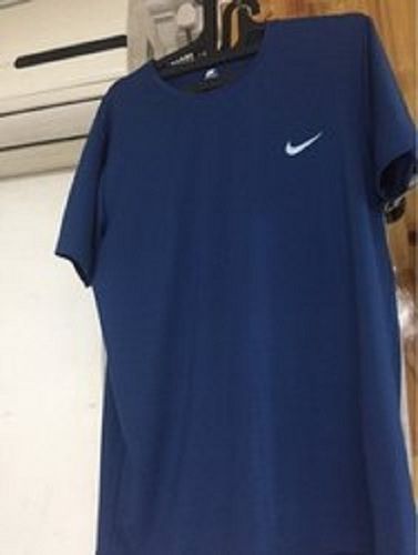 Comfortable Fit And Breathable Round Neck Sport Blue T-Shirt For Ladies Summer Wear Age Group: 15-25