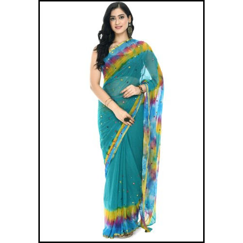 Ladies Rangeela Stone Saree With Blouse Piece