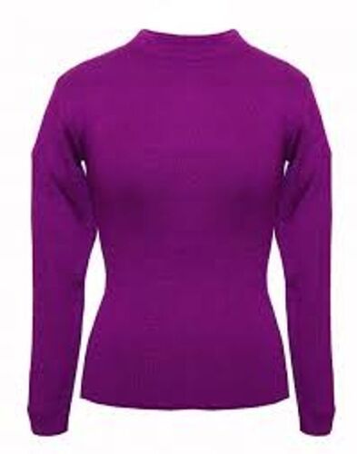 New Fashionable And Durable Ladies' Purple Full Neck T Shirts Age Group: 15-22